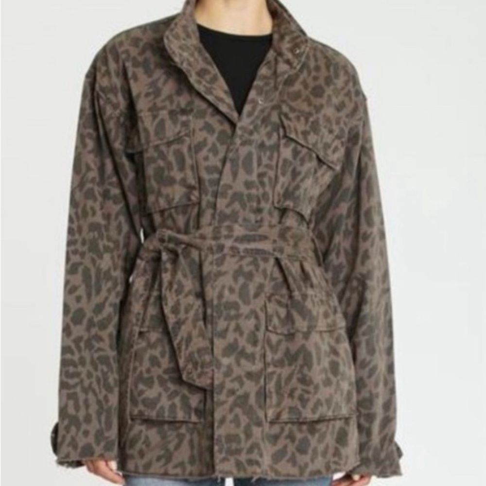 Pistola Leopard Print Belted Jacket Size Small